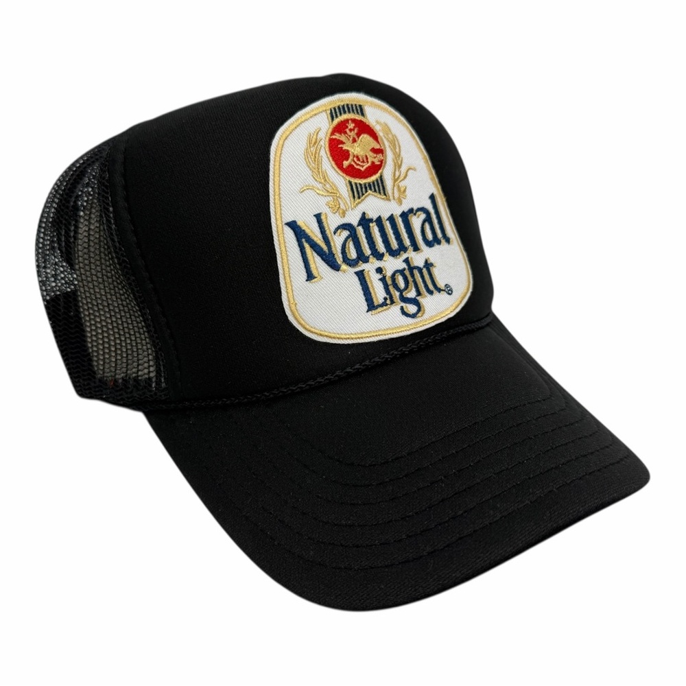 NEW NATURAL LIGHT BEER NATTY BLACK VINTAGE STYLE TRUCKER HAT